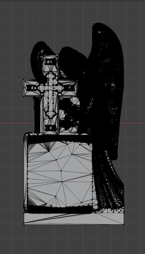 A grieving angel with a rose  3D print model_6