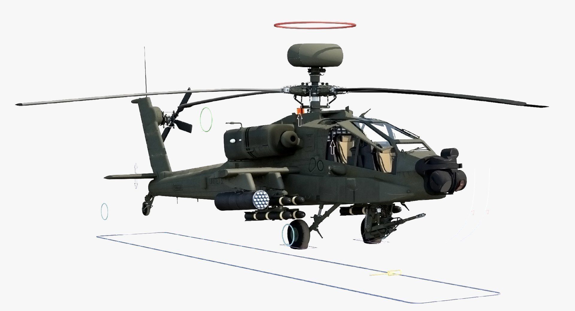 AH64E Apache Longbow Helicopter Rigged Collection _7