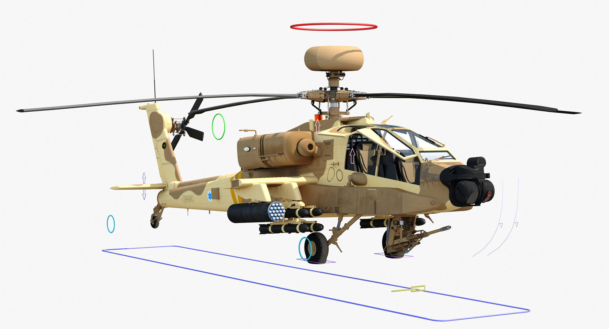 AH64E Apache Longbow Helicopter Rigged Collection _10