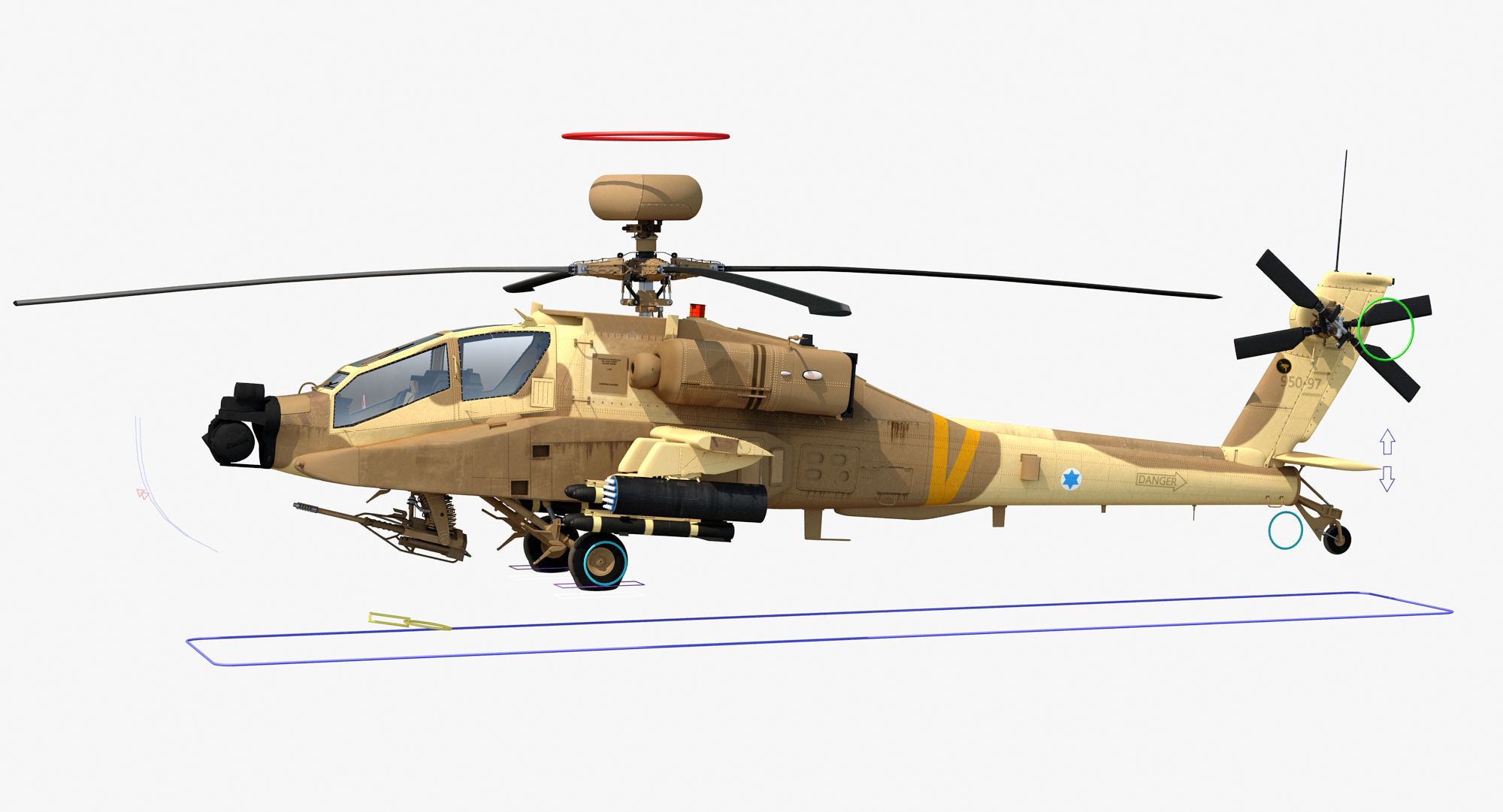 AH64E Apache Longbow Helicopter Rigged Collection _18