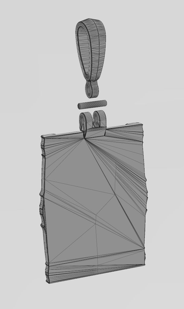 Scroll Lotus bead elongated columns pendant charm 3D print model_13