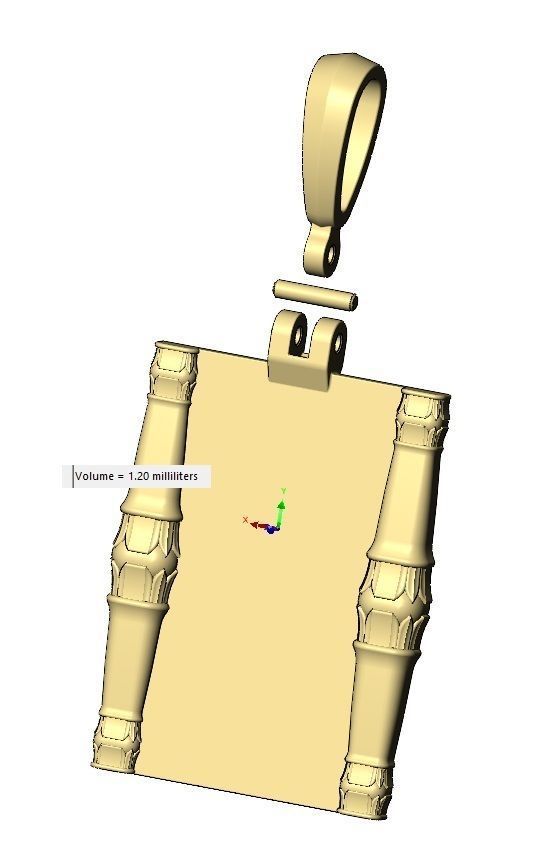 Scroll Lotus bead elongated columns pendant charm 3D print model_11