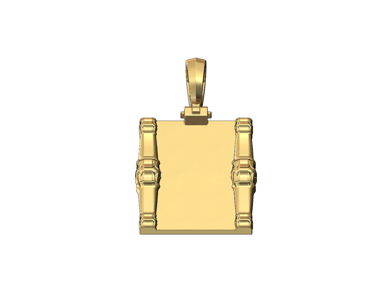 Scroll Lotus bead elongated columns pendant charm 3D print model_4