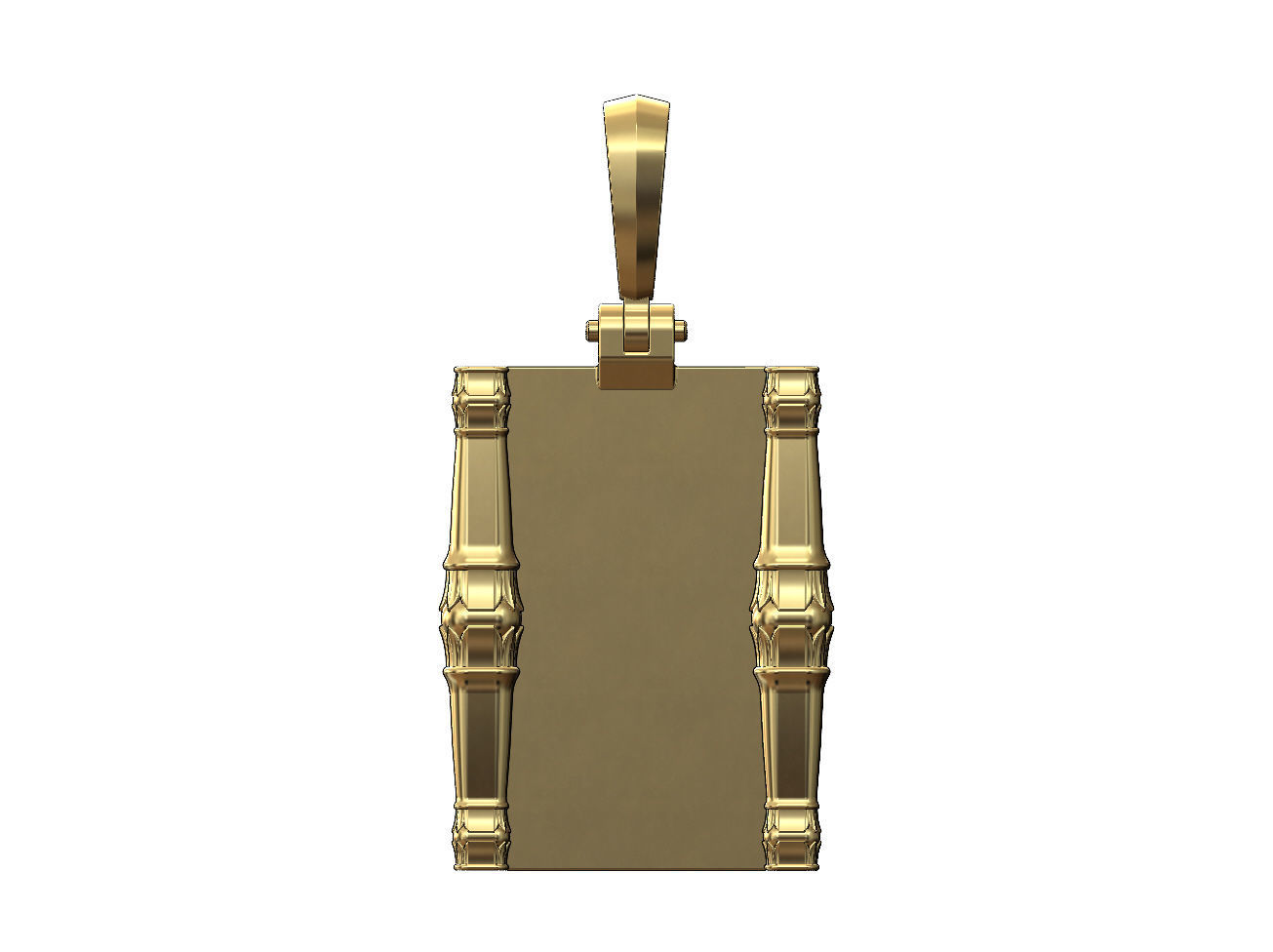 Scroll Lotus bead elongated columns pendant charm 3D print model_2