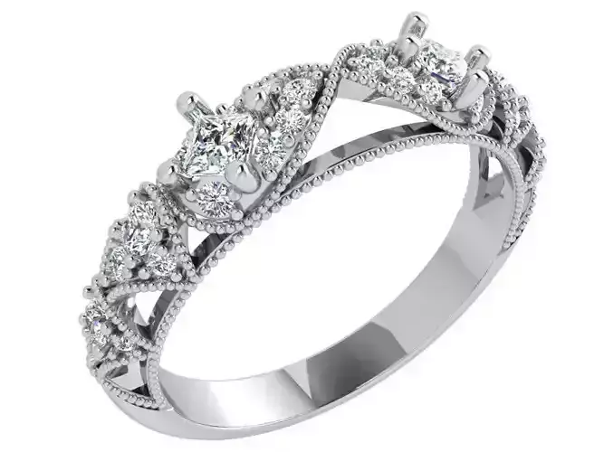 Milgrain Setting Diamond Band 3618