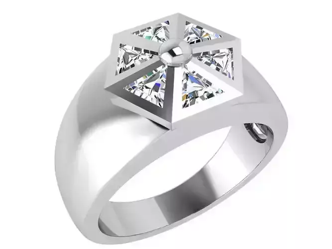 Hexagon Diamond Ring 3620