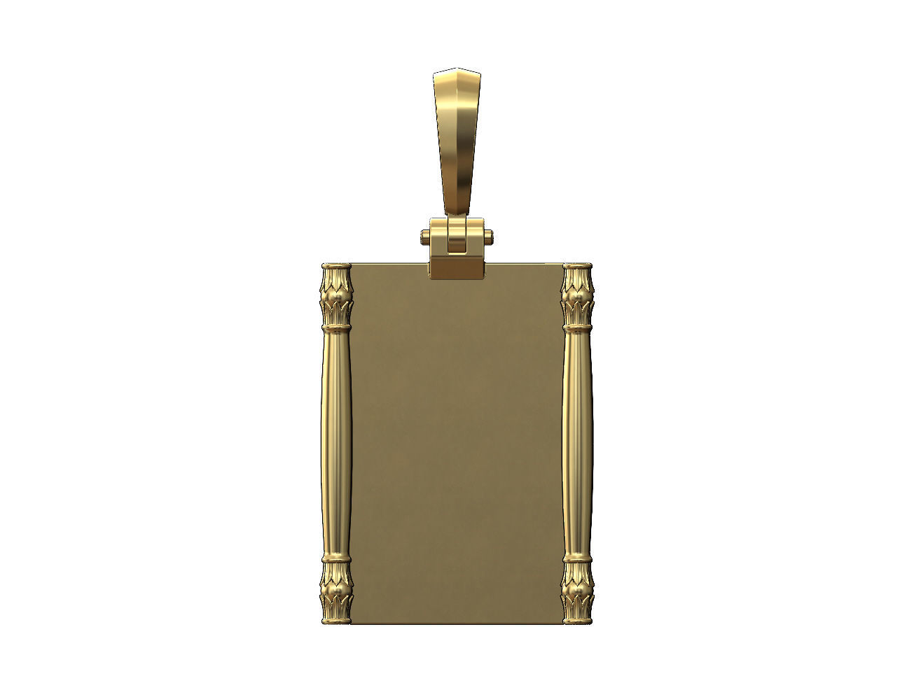 Lotus column sides scroll pendant charm 3D print model_2