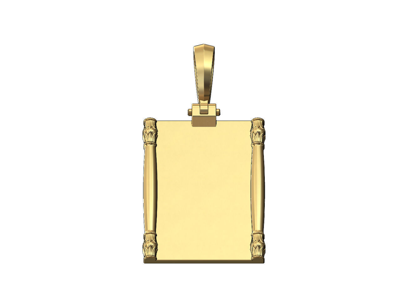 Lotus column sides scroll pendant charm 3D print model_4