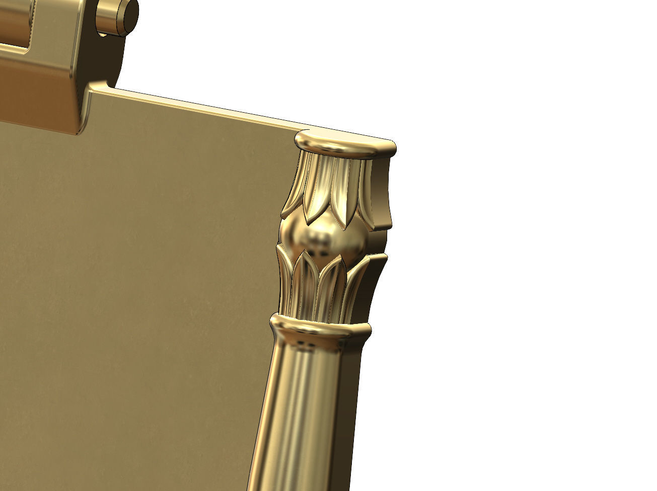 Lotus column sides scroll pendant charm 3D print model_1