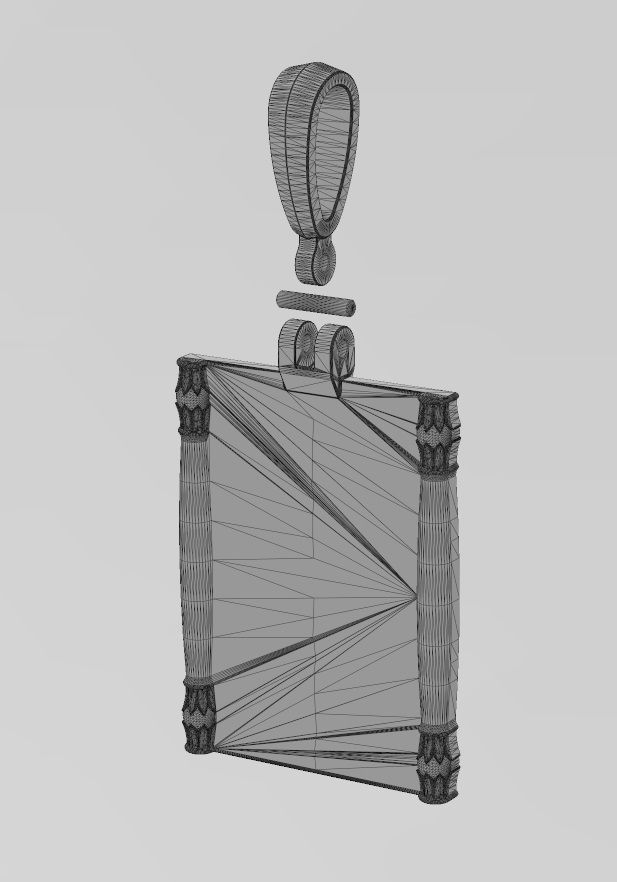 Lotus column sides scroll pendant charm 3D print model_12