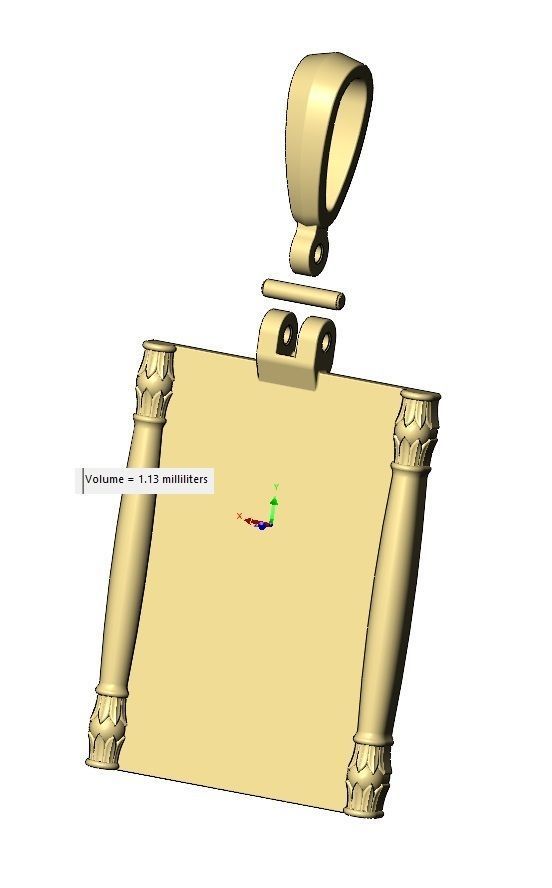 Lotus column sides scroll pendant charm 3D print model_11