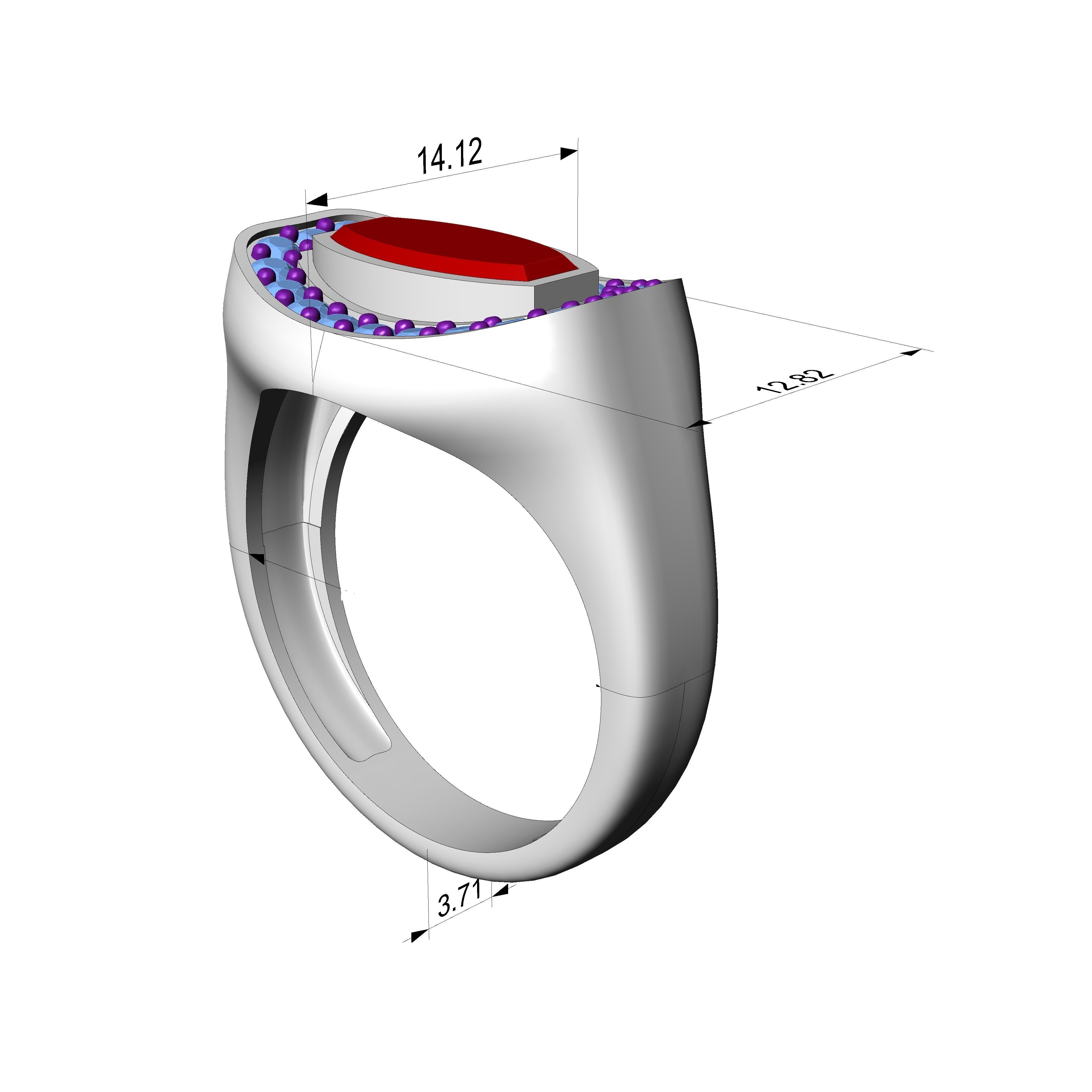 Signet ring set 3D print model_8