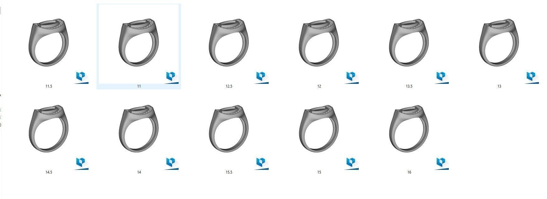 Signet ring set 3D print model_11