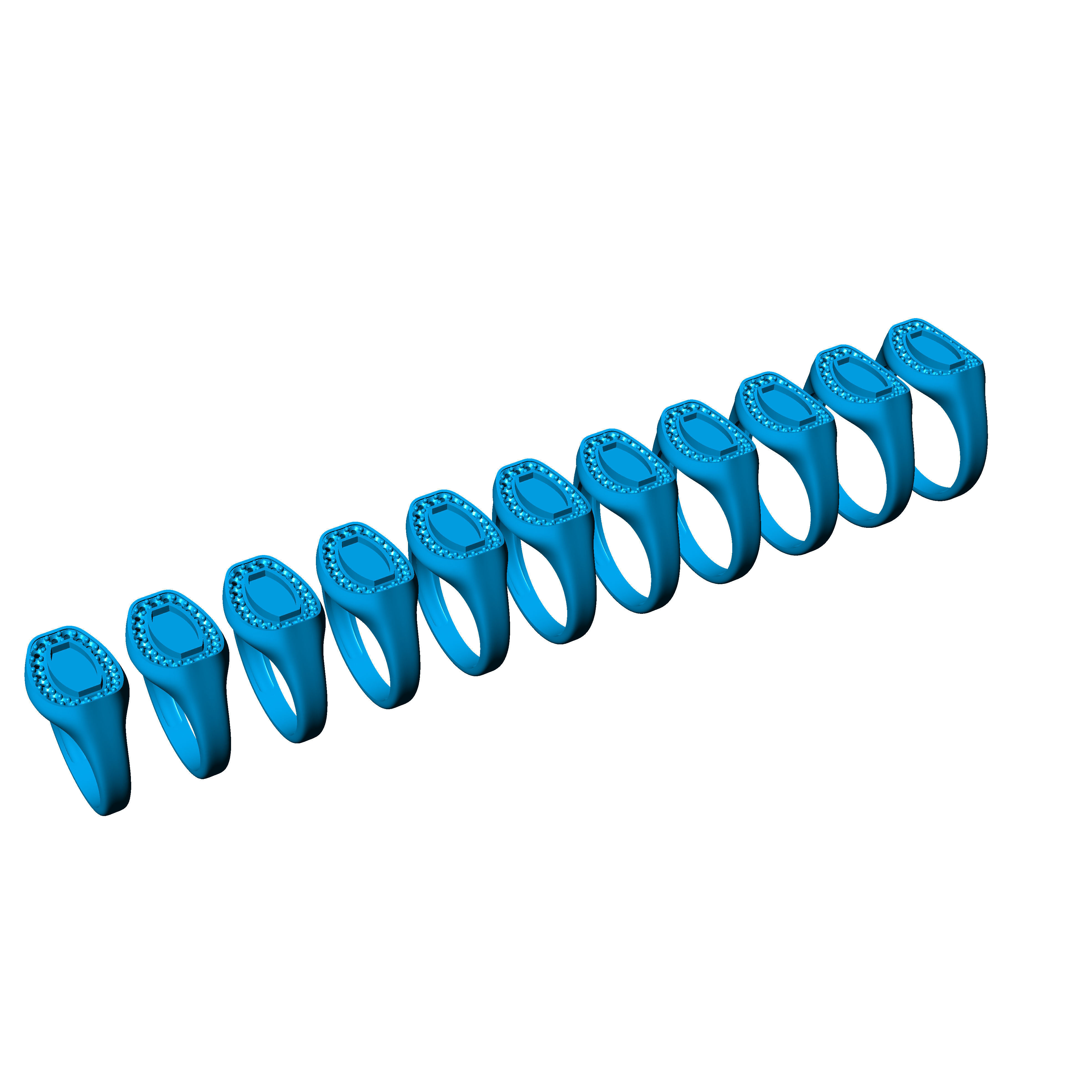 Signet ring set 3D print model_5