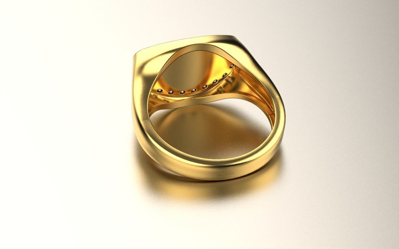 Signet ring set 3D print model_2