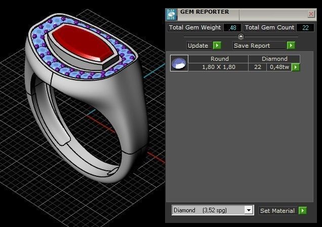 Signet ring set 3D print model_7