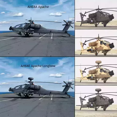 AH64E Apache Longbow AH64A Apache Helicopters Collection 