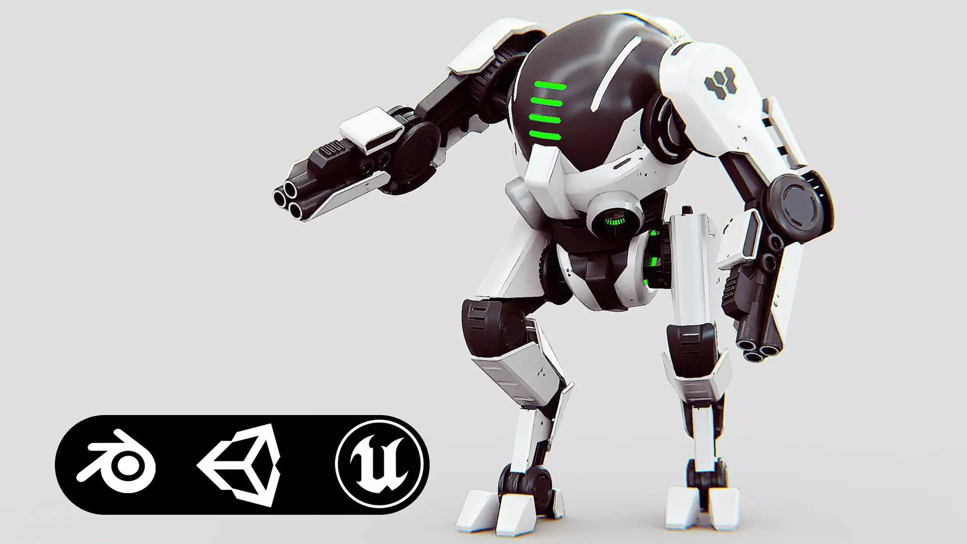 ROBOCOP Z-500  Rigged for Unreal Engine - Unity - MIXAMO  3D model_0