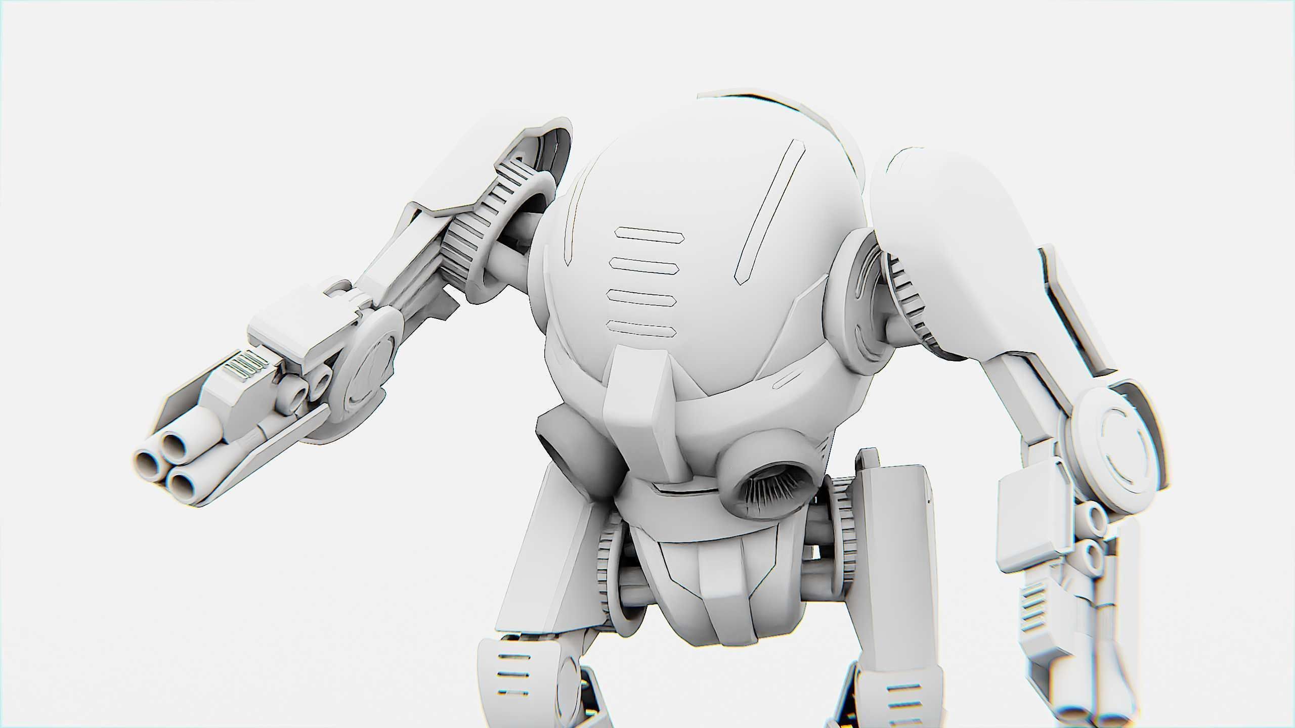 ROBOCOP Z-500  Rigged for Unreal Engine - Unity - MIXAMO  3D model_34