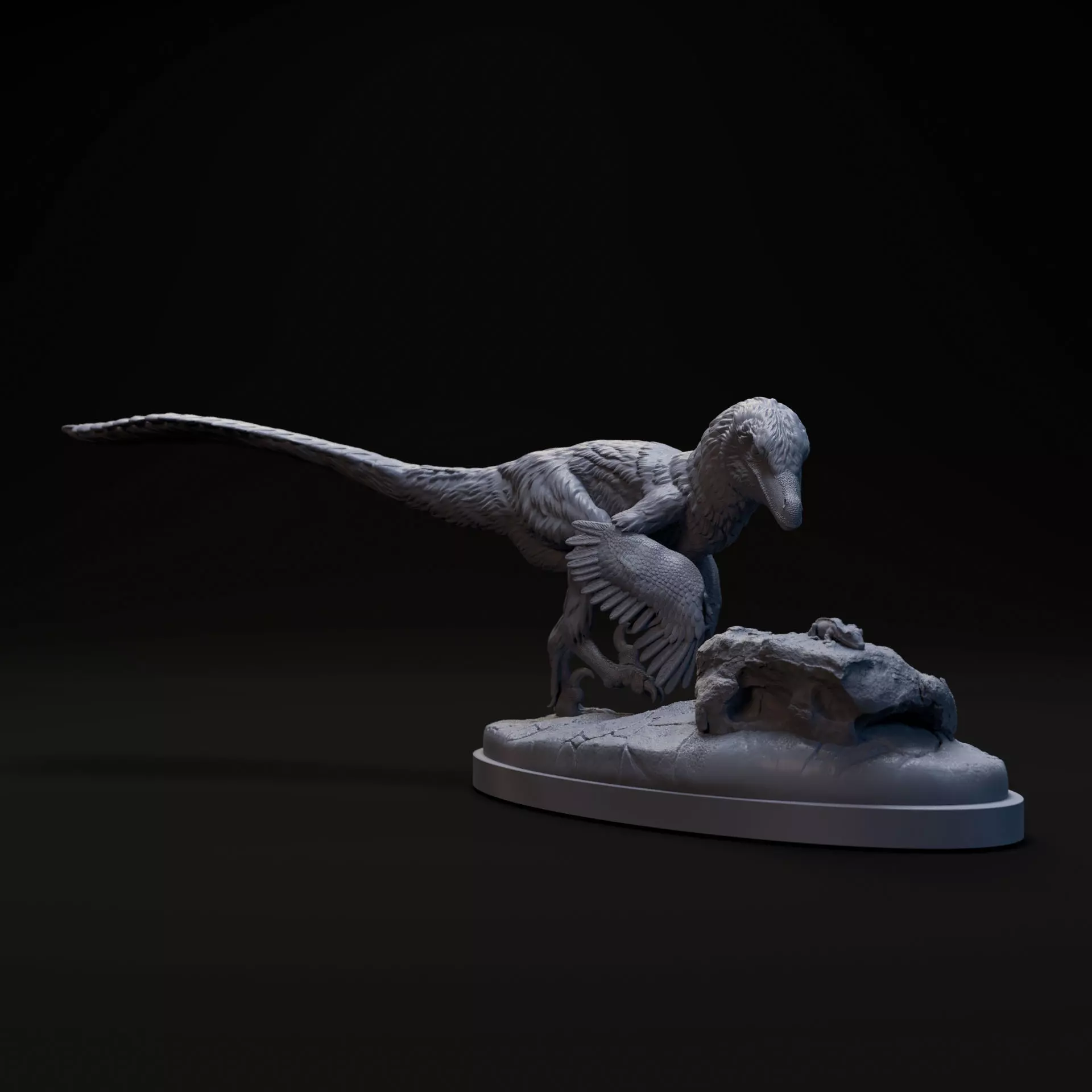 Velociraptor encounter 1-20 scale pre-supported dinosaur 3D print model