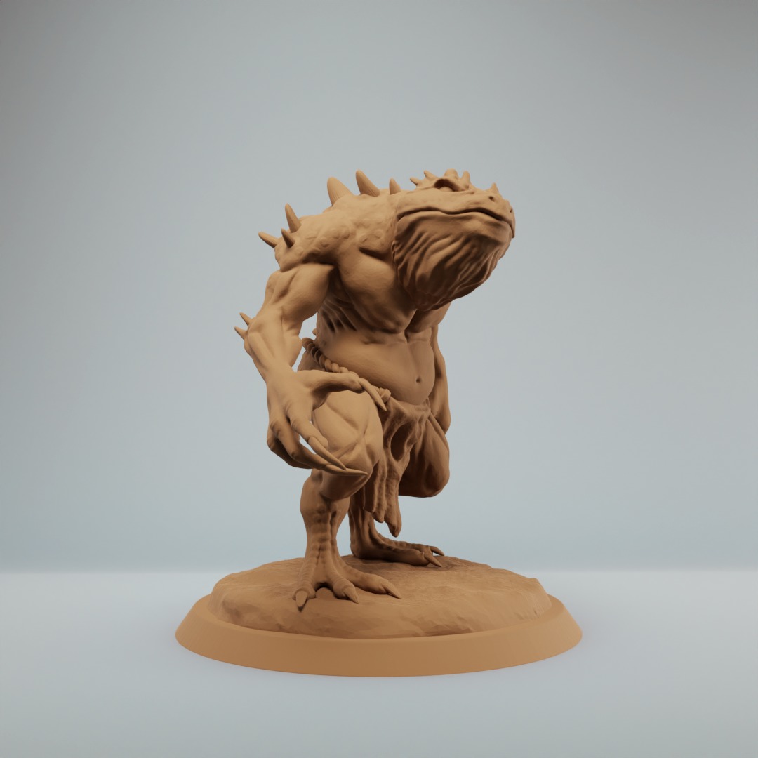 Slaad Dnd miniature 2 inch base pre supported 3d print model 3D print model_1