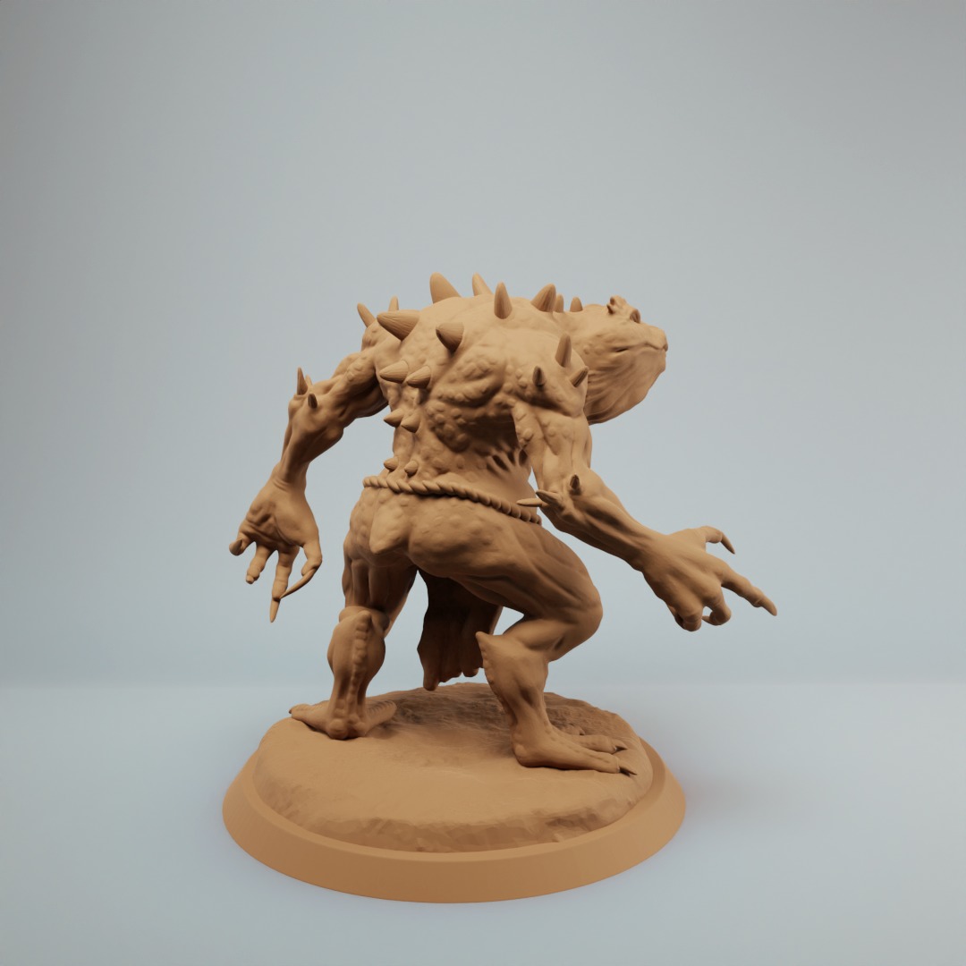 Slaad Dnd miniature 2 inch base pre supported 3d print model 3D print model_2