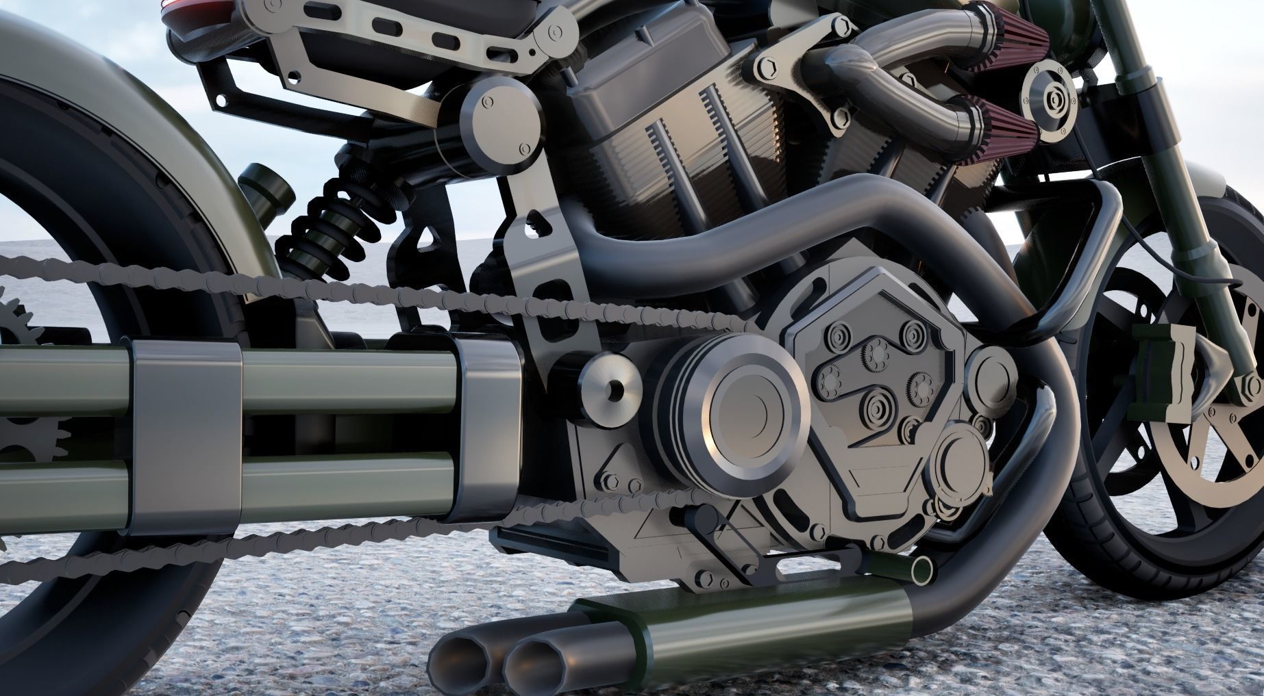 Hyper-Detailed Super Bike Low-poly 3D model_8
