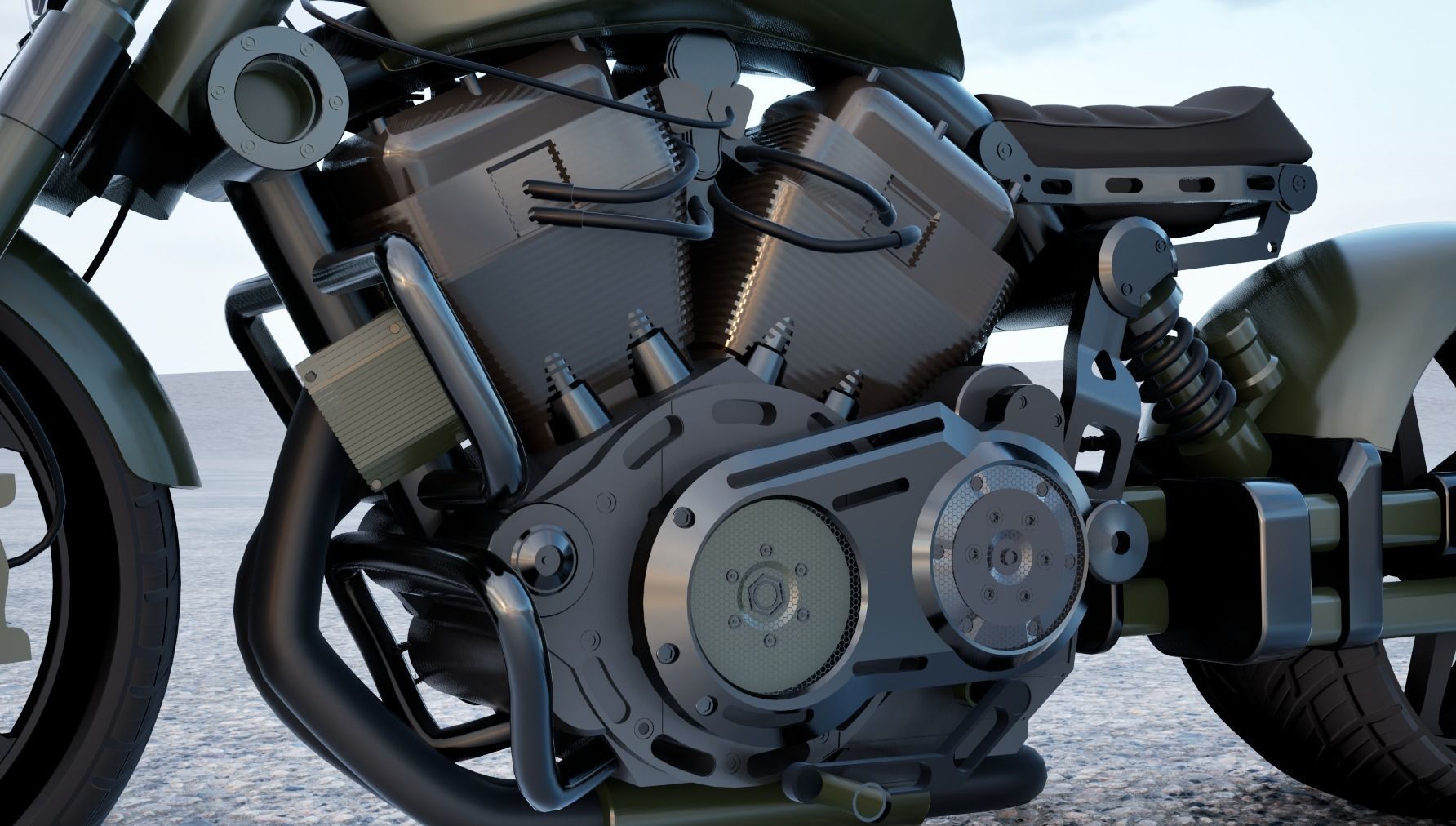Hyper-Detailed Super Bike Low-poly 3D model_7