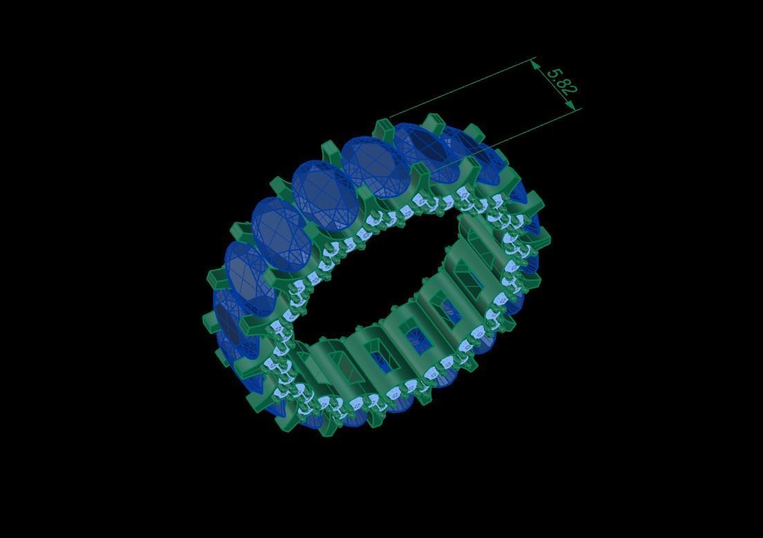 Oval ring 3D print model_2