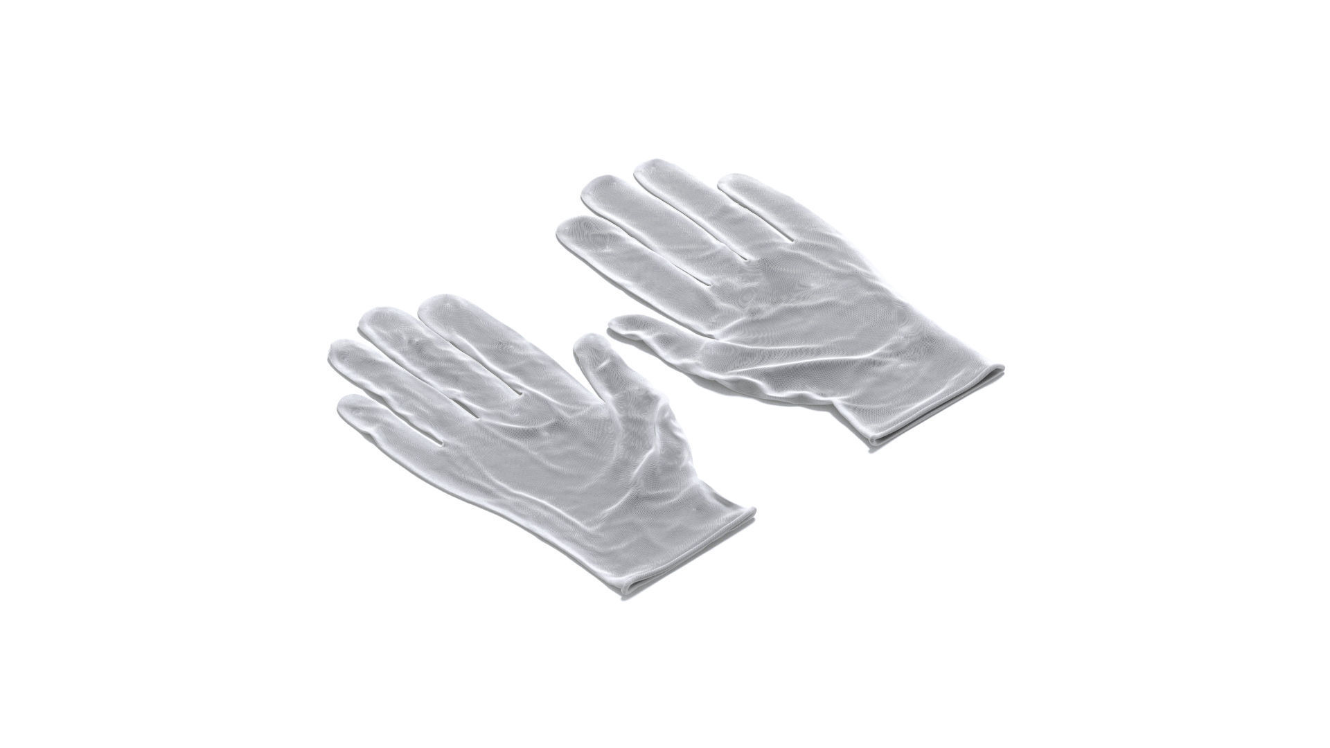 Blue Rubber Gloves 2 Types - medicine nitrile protective glove 3D model_10