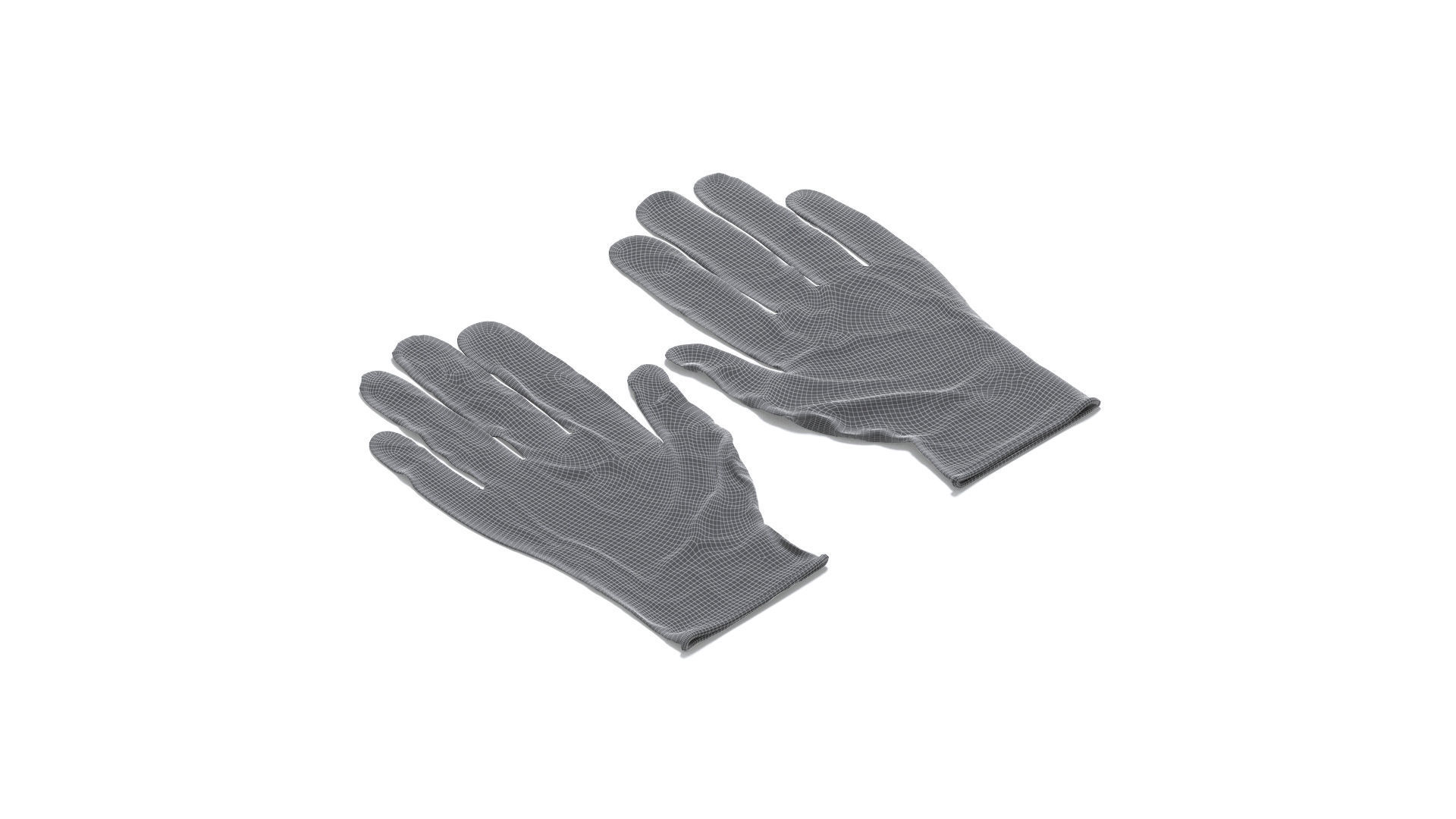 Blue Rubber Gloves 2 Types - medicine nitrile protective glove 3D model_8