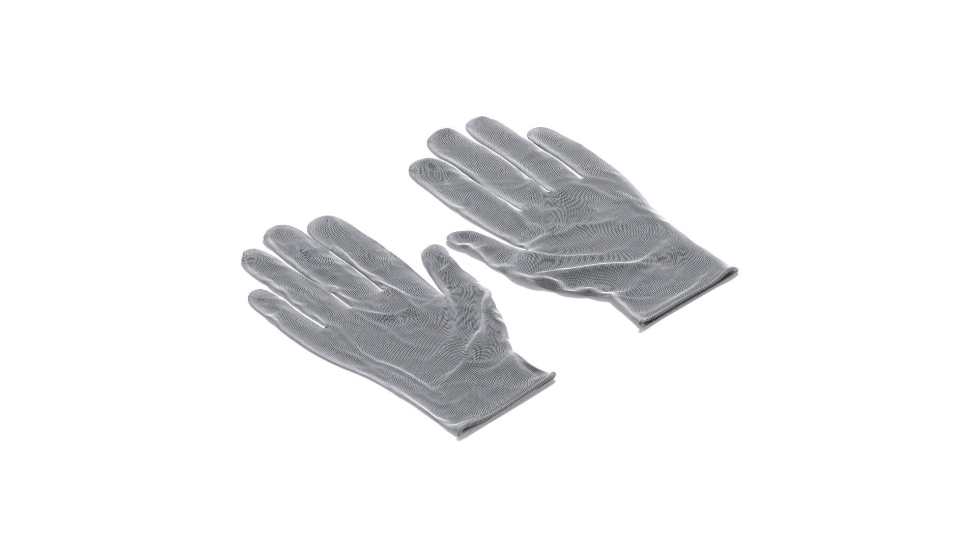 Blue Rubber Gloves 2 Types - medicine nitrile protective glove 3D model_9