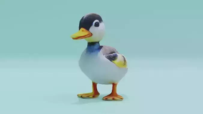 Baby Duck Cute Low-poly 3D model