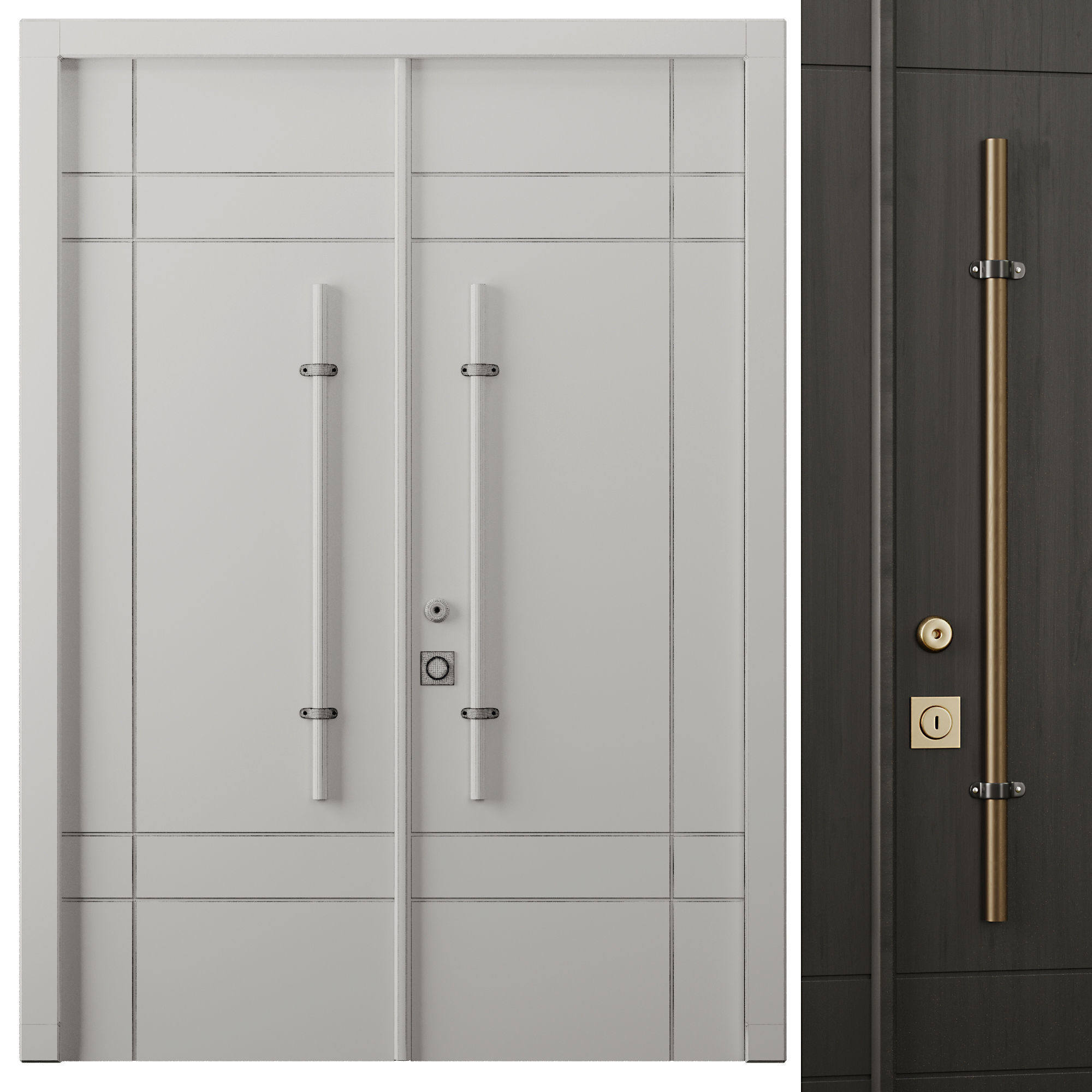 Entrance door set5 3D model_5