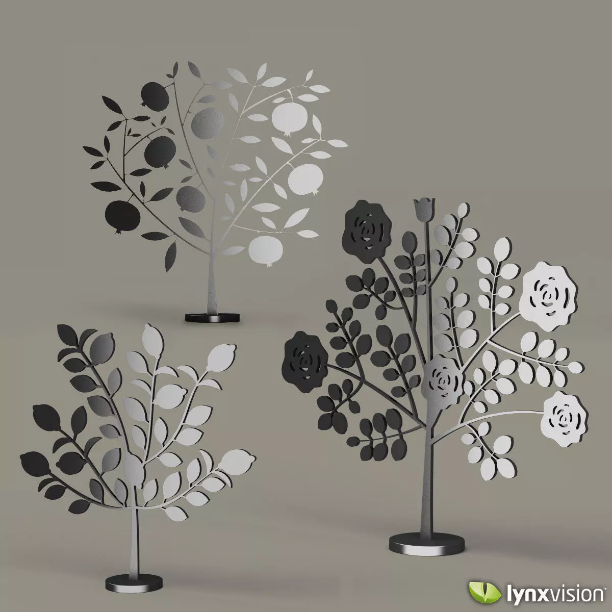 Metallic Tree Ornament 3D model