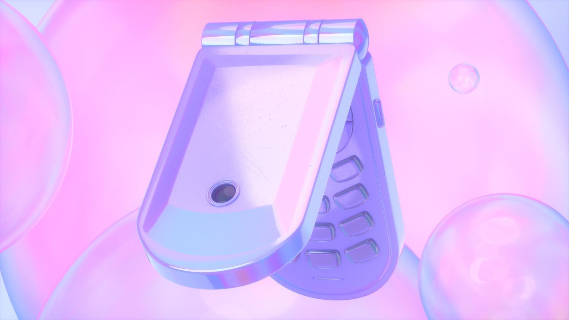 Flip Cell Phone 3D model_3