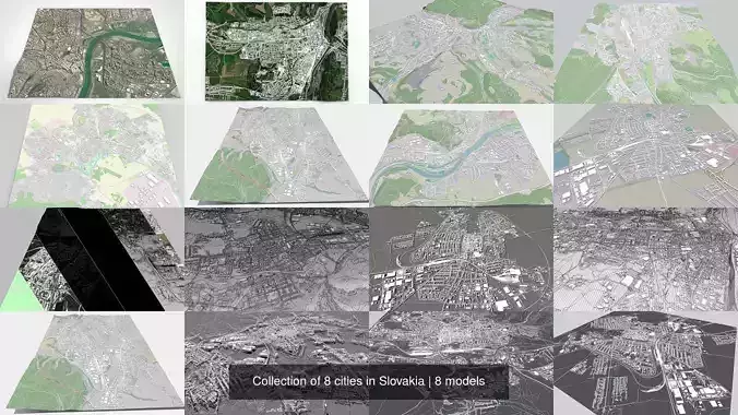 Collection of 8 cities in Slovakia