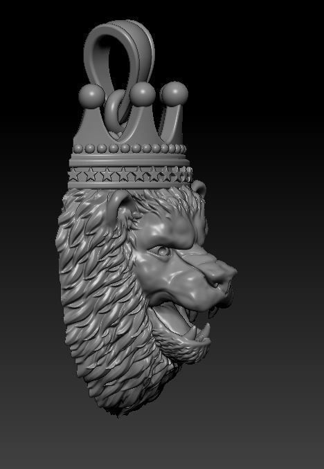 Pendant Lion 3D print model_1