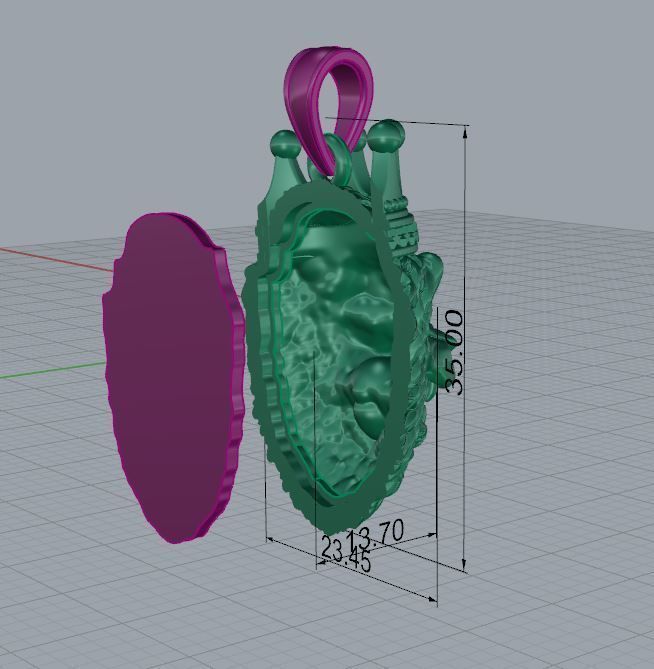 Pendant Lion 3D print model_8
