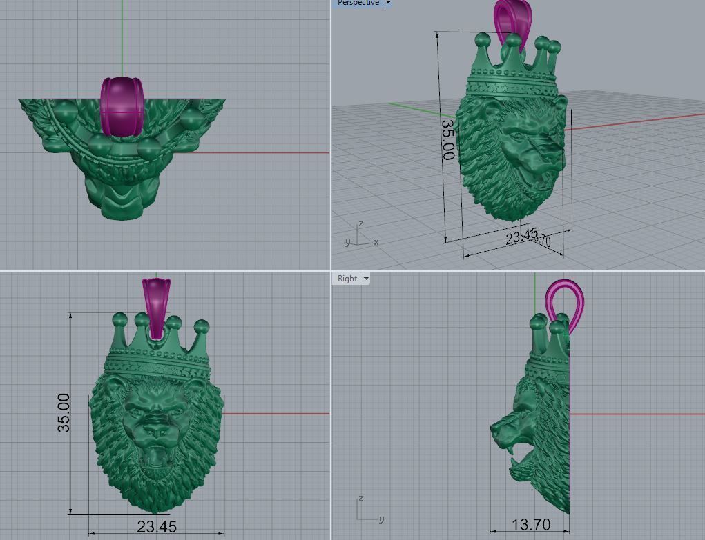 Pendant Lion 3D print model_7