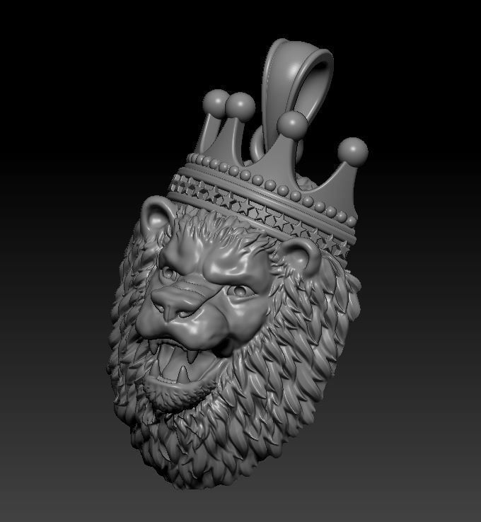 Pendant Lion 3D print model_2