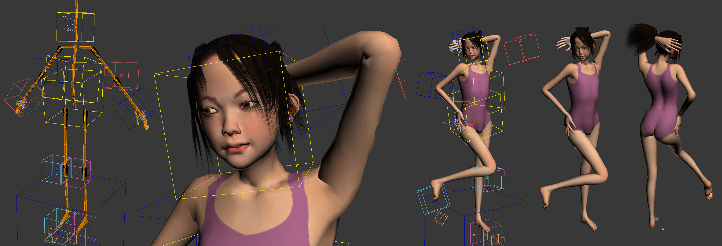 Akari schoolgirl Low-poly 3D model_15