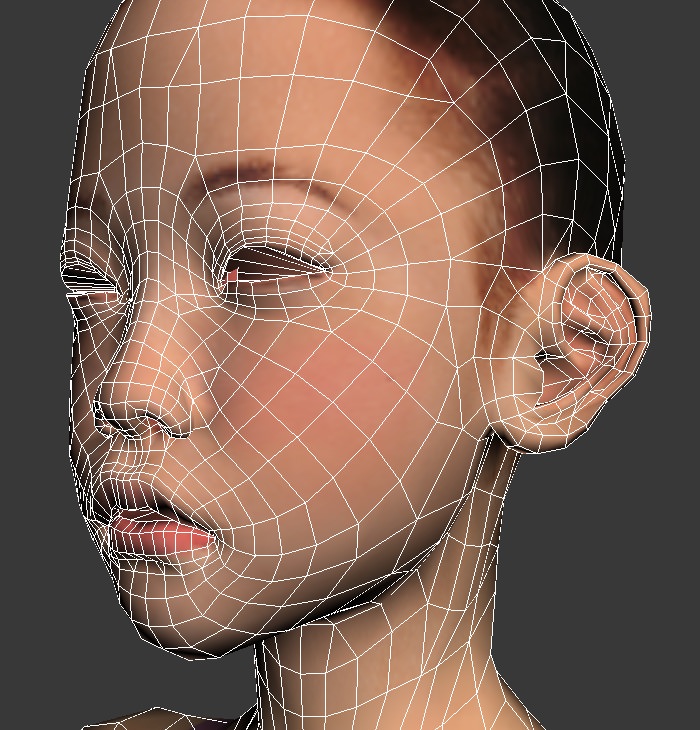 Akari schoolgirl Low-poly 3D model_18