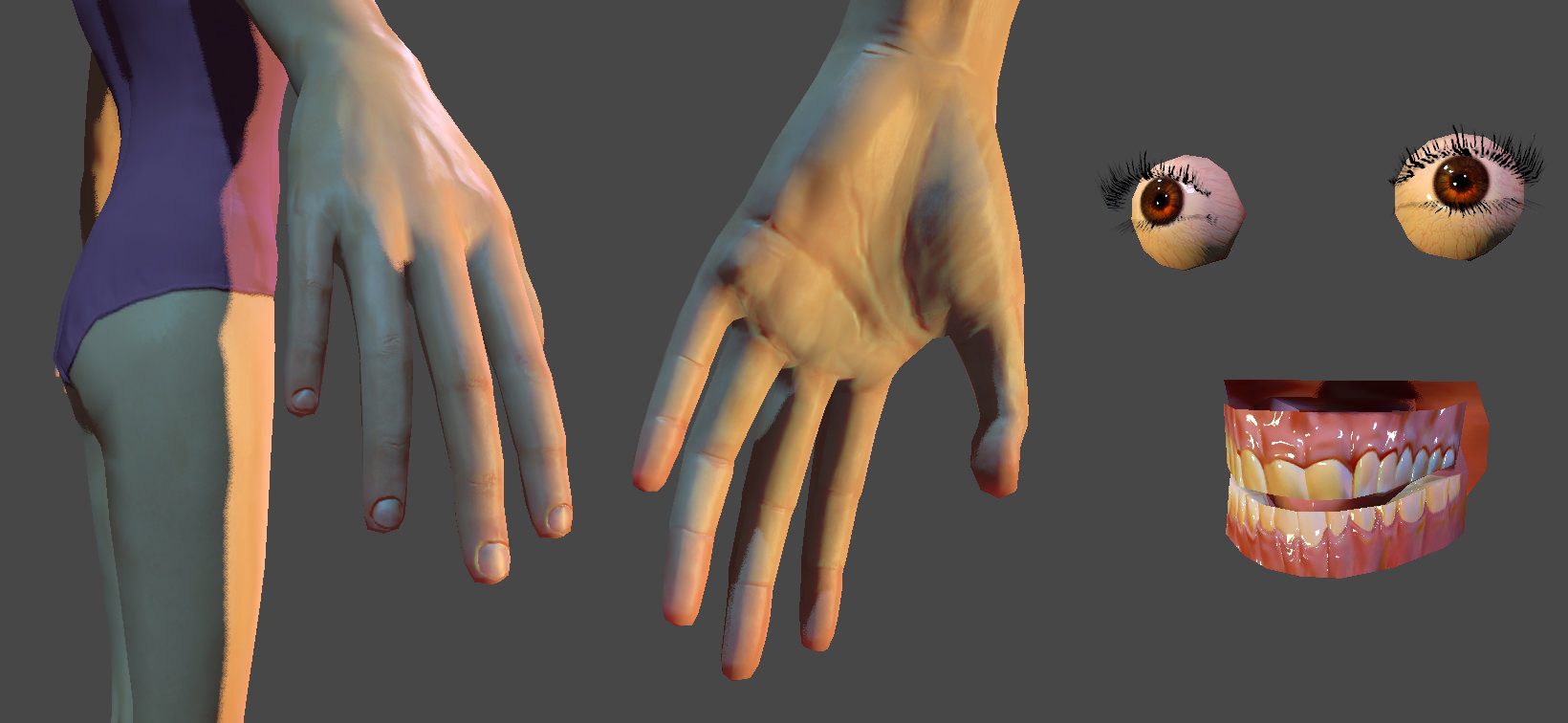 Akari schoolgirl Low-poly 3D model_16