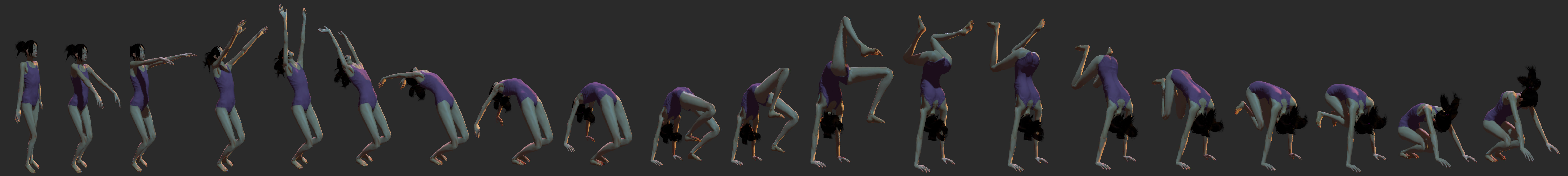 Akari schoolgirl Low-poly 3D model_17