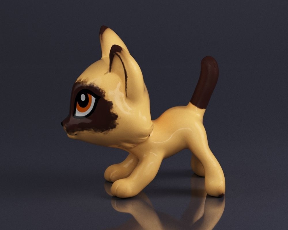 S00067 Adorable Kitten Toy Low-poly 3D model_10