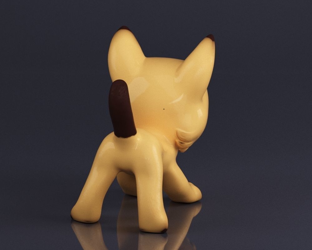 S00067 Adorable Kitten Toy Low-poly 3D model_7