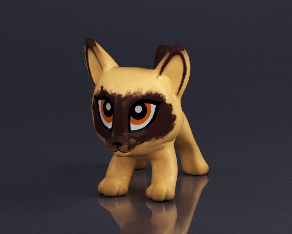 S00067 Adorable Kitten Toy Low-poly 3D model_2