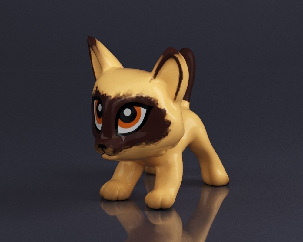 S00067 Adorable Kitten Toy Low-poly 3D model_12