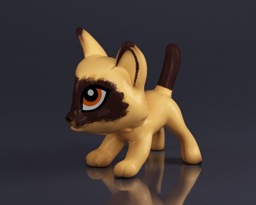 S00067 Adorable Kitten Toy Low-poly 3D model_11